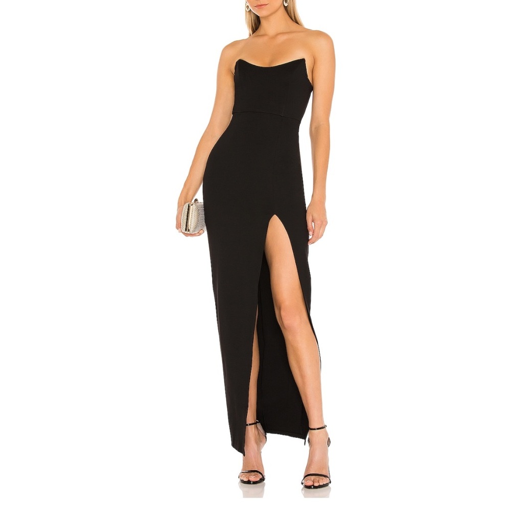 SUPERDOWN Ryleigh Strapless Maxi Dress in Black